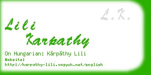 lili karpathy business card